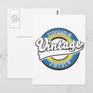 Carte Postale Logo vintage de Stockholm Suède