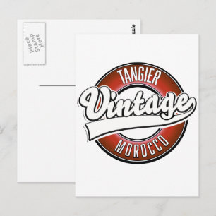 Carte Postale Logo vintage de Tanger maroc