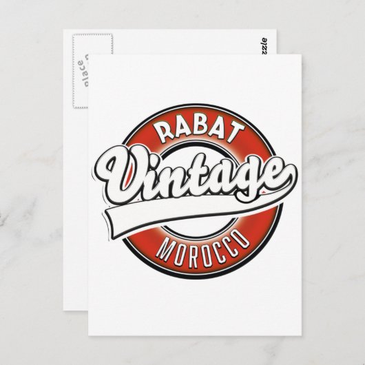 Carte Postale Logo vintage Rabat Maroc (Devant / Derrière)