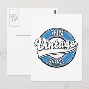 Carte Postale Logo vintage Thiva Grèce