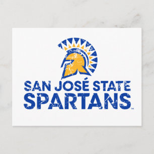 Carte Postale Logo Wordmark en détresse des Spartans de San Jose