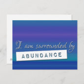 Carte Postale Loi bleue de l'affirmation d'abondance (Devant / Derrière)