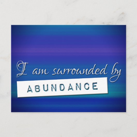 Carte Postale Loi bleue sur l'attrait Abondance Affirmation (Devant)