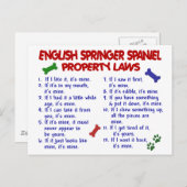 Carte Postale Lois 2 de propriété d'ÉPAGNEUL de SPRINGER ANGLAIS (Devant / Derrière)