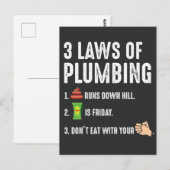 Carte Postale Lois de la plomberie cadeau pour Plumber Journeyma (Devant / Derrière)