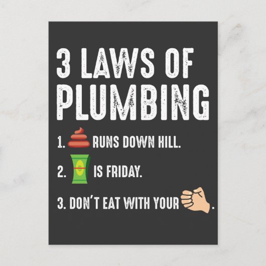 Carte Postale Lois de la plomberie cadeau pour Plumber Journeyma (Devant)