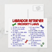 Carte Postale Lois de propriété de LABRADOR RETRIEVER (Devant / Derrière)