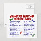 Carte Postale Lois de propriété Miniature Pinscher 2 (Devant / Derrière)