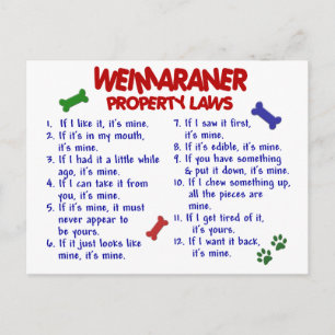 Carte Postale Lois sur la propriété des WEIMARANER 2