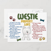 Carte Postale Lois sur la propriété Westie 4 (Devant / Derrière)