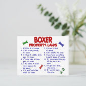 Carte Postale Lois sur les propriétés Boxer 2 (Debout devant)