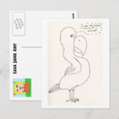 Carte Postale L'Oiseau Avec La Tête De Simpson Homer (Devant / Derrière)