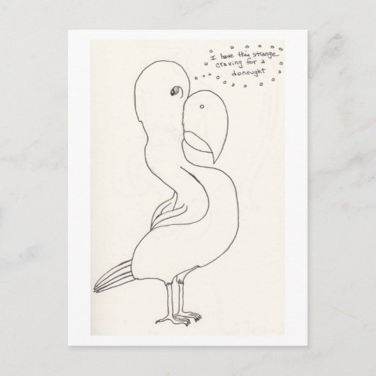 Carte Postale L'Oiseau Avec La Tête De Simpson Homer (Devant)