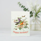 Carte Postale L'oiseau et le papillon, Anniversaire (Debout devant)