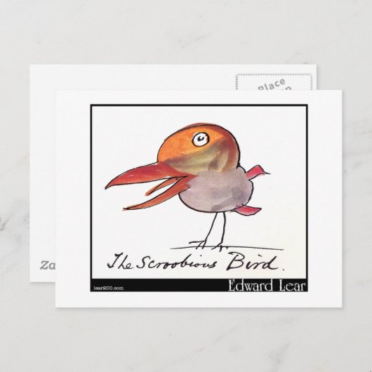 Carte Postale L'oiseau sérobile d'Edward Lear (Devant / Derrière)