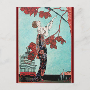 CARTE POSTALE L'OISEAU VOLONTAIRE, DESIGNER DE MODE BEAUTÉ