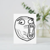Carte Postale LOL Laugh Out Loud Rage Face Meme (Debout devant)