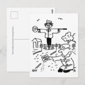 Carte Postale Lollipop Man est Jardinage (Devant / Derrière)