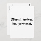 Carte Postale L'ombre passe, la lumière reste. (Devant / Derrière)