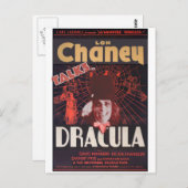 Carte Postale Lon Chaney et Dracula (Devant / Derrière)