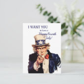 Carte Postale L'oncle américain Sam Happy, le 4 juillet (Debout devant)