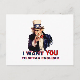 Carte Postale L'oncle Sam VEUT QUE VOUS parliez anglais