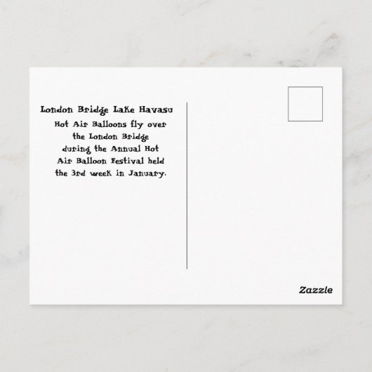 Carte postale London Bridge (Dos)