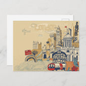 Carte Postale London Doodle Scene (Devant / Derrière)