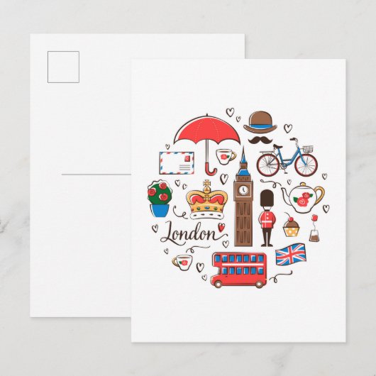 Carte Postale London Doodles (Devant / Derrière)