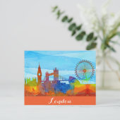 Carte Postale London England City Skyline Watercolor (Debout devant)