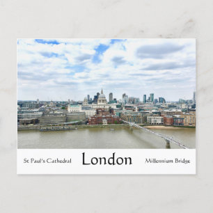 Carte Postale London England Thames River & St Paul's Cathedral