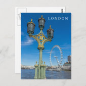 Carte postale London Eye et lampost (Devant / Derrière)