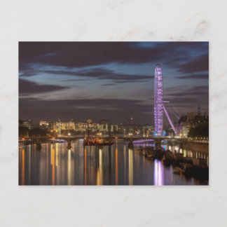 Carte postale : London Eye et Thames River la nuit