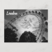 Carte Postale London Eye Ferris Roue Noir et Blanc repère (Devant)