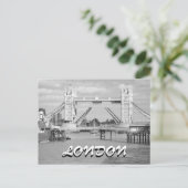 Carte postale London Open Tower Bridge noir et bla (Debout devant)