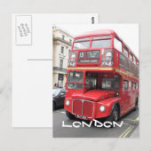 Carte postale London Red Bus (Devant / Derrière)