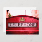 Carte Postale London Red Telephone Booth (Devant / Derrière)