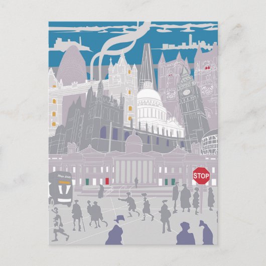 Carte Postale London Skyline Illustration (Devant)