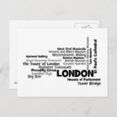 Carte postale London Text Art (Devant / Derrière)