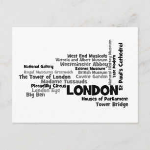 Carte postale London Text Art