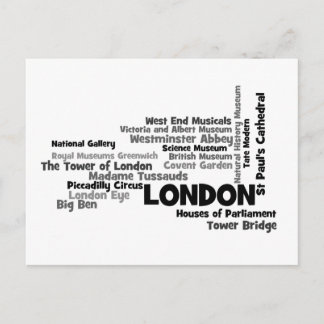 Carte postale London Text Art