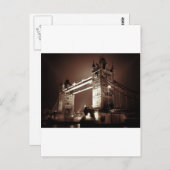 Carte Postale London Tower Bridge en soirée (Devant / Derrière)