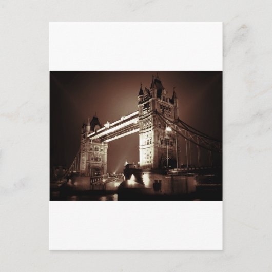 Carte Postale London Tower Bridge en soirée (Devant)