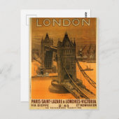 Carte postale London Vintage Bridge Tower (Devant / Derrière)