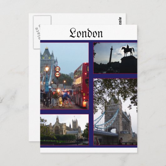 Carte Postale Londres (Devant / Derrière)