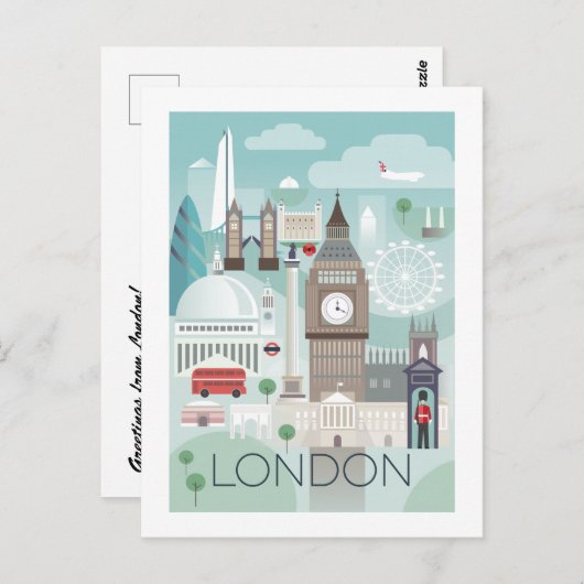 Carte postale Londres (Devant / Derrière)