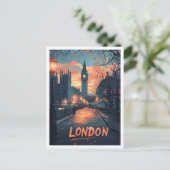 Carte Postale Londres Angleterre Art Vintage Illustration Voyage (Debout devant)