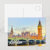 Carte Postale Londres, Angleterre | Big Ben (Devant / Derrière)