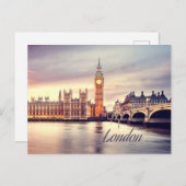 Carte Postale Londres Angleterre Big Ben (Devant / Derrière)