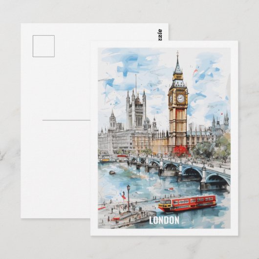 Carte Postale Londres Angleterre célèbre Travel Place (Devant / Derrière)